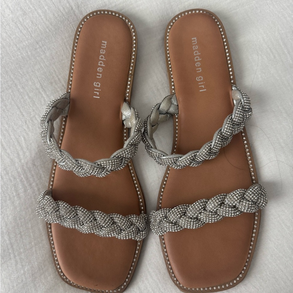 Madden Girl Silver Braided Sandals